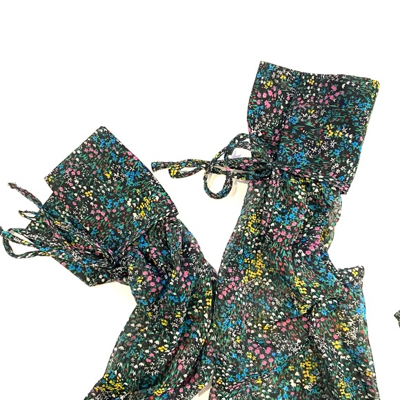 Topshop ditsy floral chiffon midi dress in multi - Picture 15 of 16